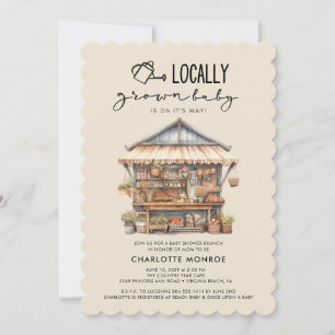 Locally Grown Farmer's Market Baby Shower Invitation