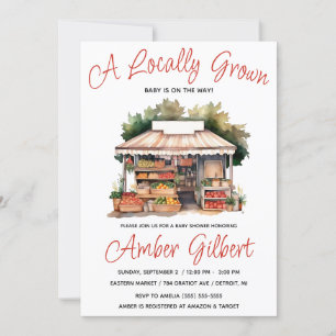 Locally Grown, Farmer's Market Baby Shower Invitation