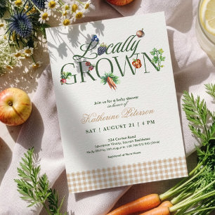 Locally Grown Farmer's Market Baby Shower Invitation