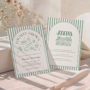 Locally Grown Farmers Market Baby Shower Invitation
