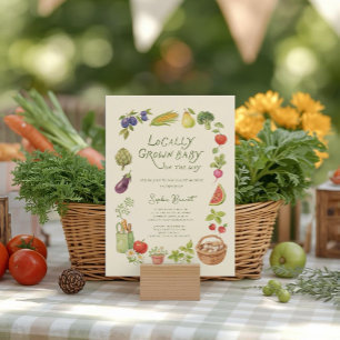 Locally Grown Farmers Market Baby Shower Invitation