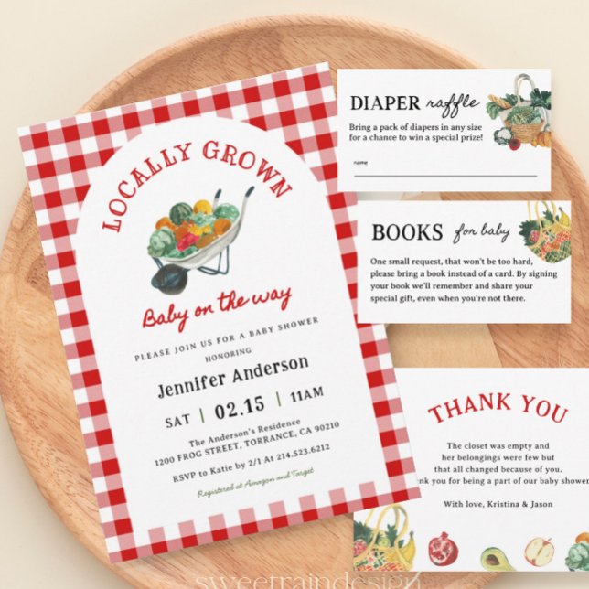Locally Grown Farmer's Market Baby Shower  Invitation (Creator Uploaded)