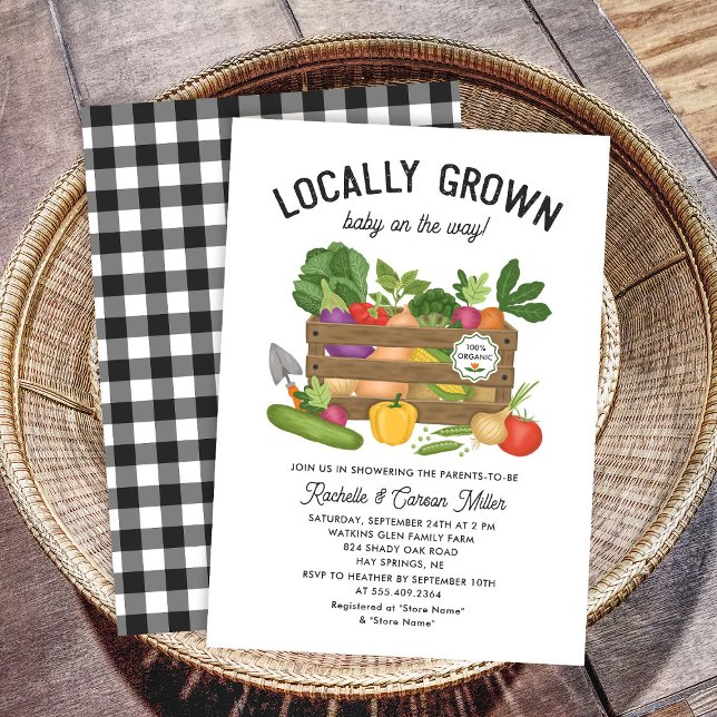 Locally Grown Farmers Market Baby Shower Invitation (Creator Uploaded)