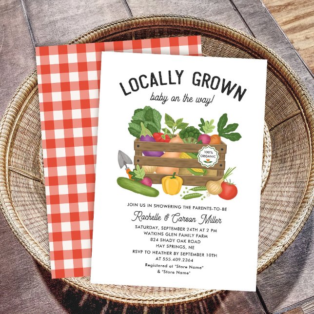 Locally Grown Farmers Market Baby Shower Invitation (Creator Uploaded)