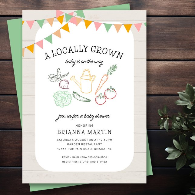 Locally Grown Farmers Market Baby Shower Invitation (Creator Uploaded)