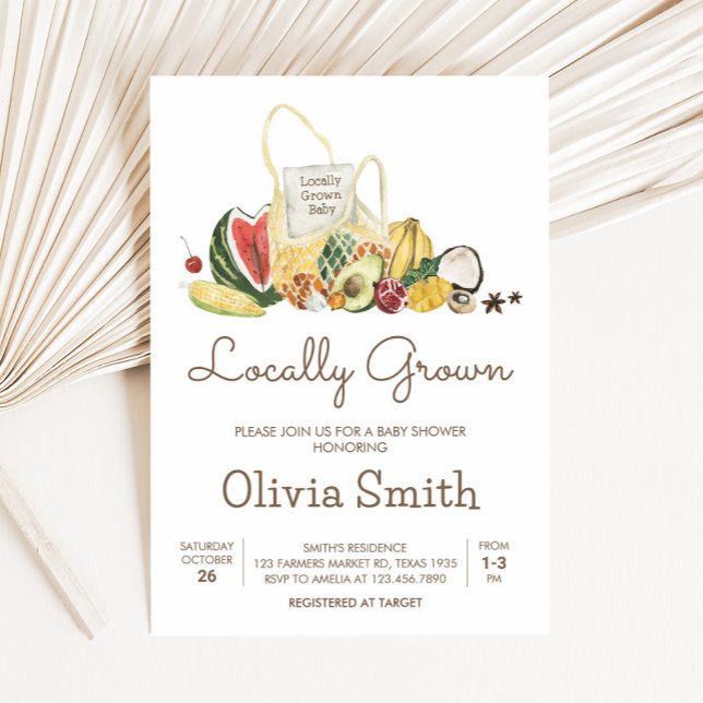 Locally Grown Farmers Market Baby Shower Invitation (Farmers Market Baby Shower Invitation
)