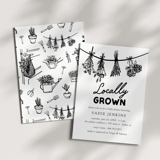 Locally Grown Farmers Market Baby Shower Invitation (Creator Uploaded)