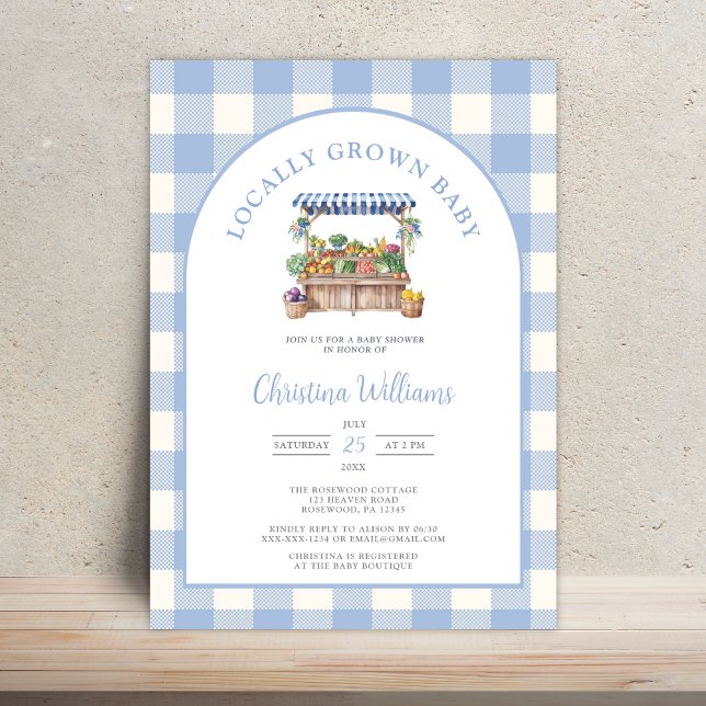 Locally Grown Farmers Market Baby Shower Invitation (Creator Uploaded)