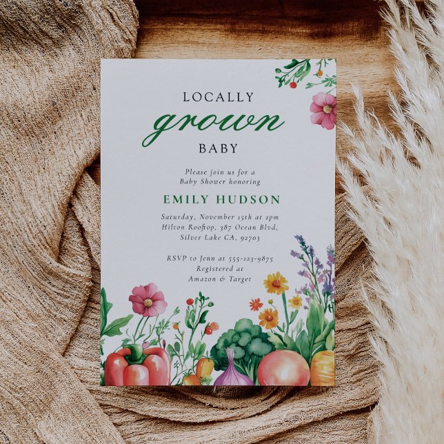 Locally Grown Farmers Market Baby Shower Invitation (Creator Uploaded)