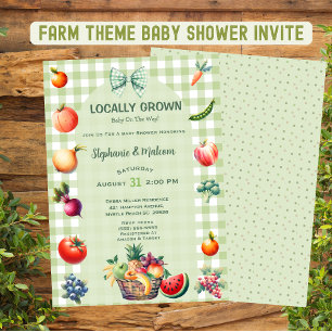 Locally Grown Farmers Market Baby Shower Invitation