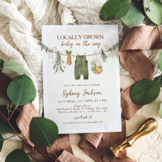 Locally Grown Farmer's Market Baby Shower Invitation