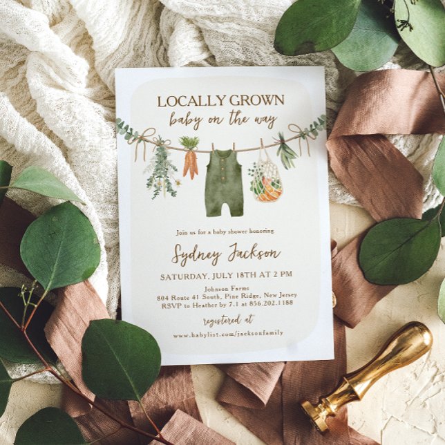 Locally Grown Farmer's Market Baby Shower Invitation (Creator Uploaded)