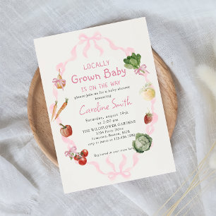 Locally Grown Farmers Market Baby Shower Invitation