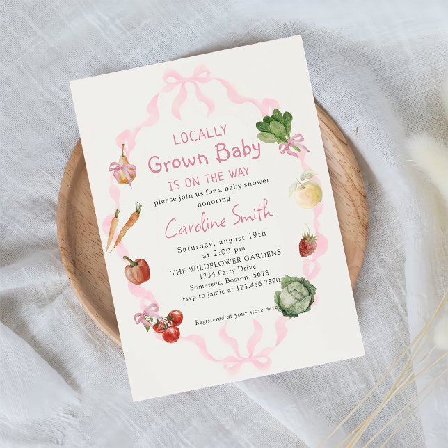 Locally Grown Farmers Market Baby Shower Invitation (Creator Uploaded)