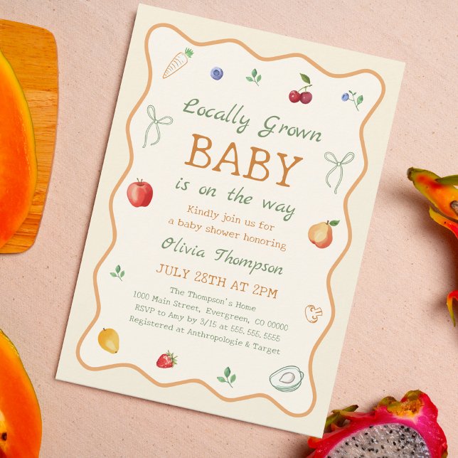 Locally Grown Farmers Market Baby Shower Invitation (Creator Uploaded)