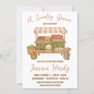 Locally Grown, Farmer's Market Baby Shower Invitation