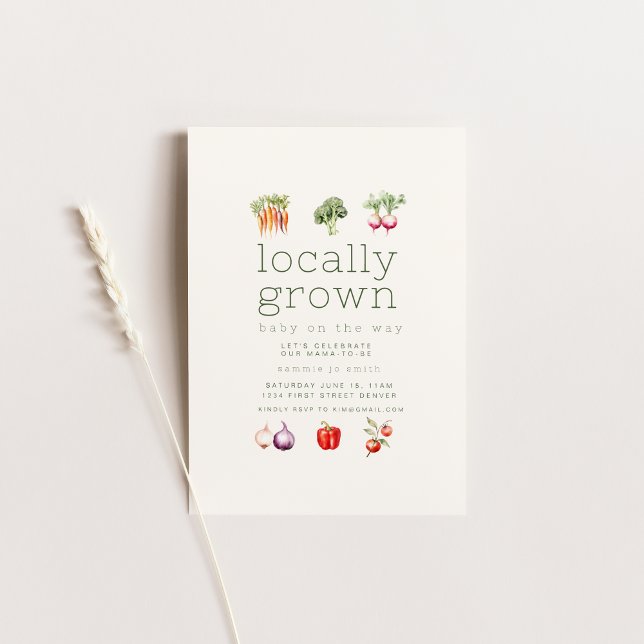 Locally Grown Farmers Market Baby Shower Invite (Creator Uploaded)