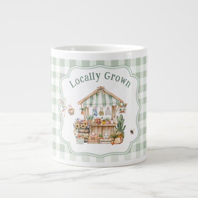 Locally Grown Farmers Market Baby Shower Large Coffee Mug (Front)