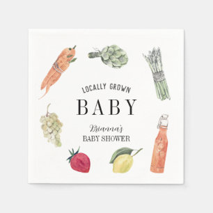 Locally Grown Farmers Market Baby Shower Napkin