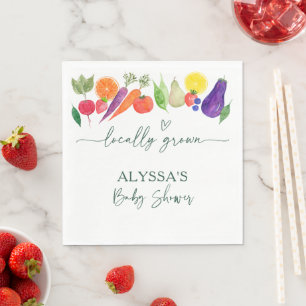 Locally Grown Farmers Market Baby Shower Napkin