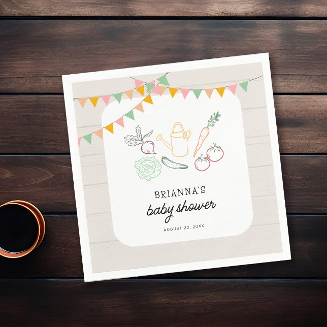 Locally Grown Farmers Market Baby Shower Napkin (Creator Uploaded)