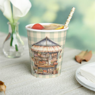 Locally Grown Farmer's Market Baby Shower Paper Cups