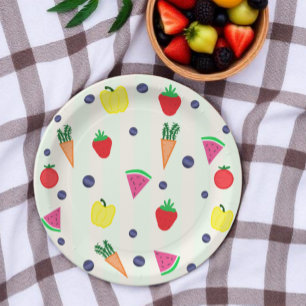 Locally Grown Farmer's Market Baby Shower Paper Plate