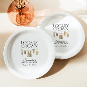 Locally Grown Farmers Market Baby Shower Paper Plate