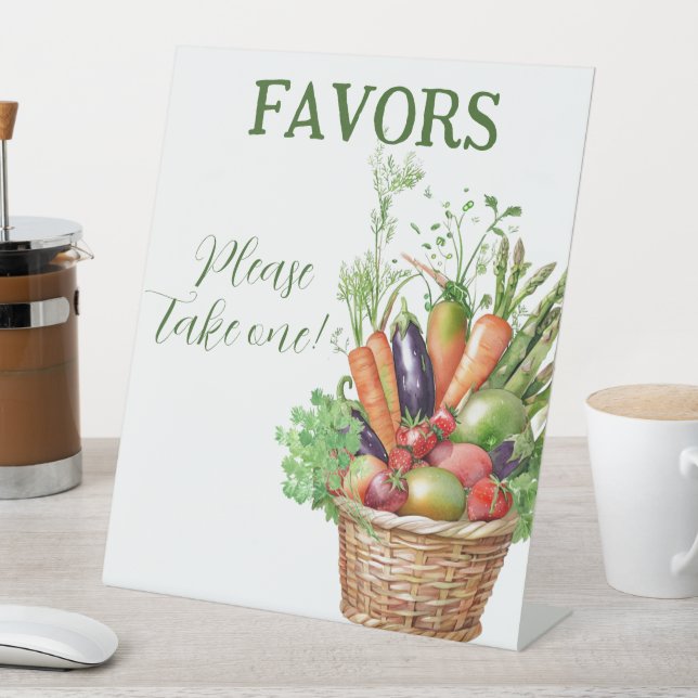 Locally Grown Farmer's Market Baby shower Pedestal Sign (In SItu)