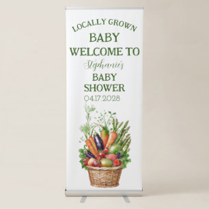 Locally Grown Farmer's Market Baby shower Retractable Banner