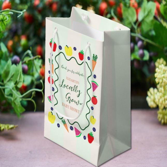 Locally Grown Farmer's Market Baby Shower Small Gift Bag (Creator Uploaded)