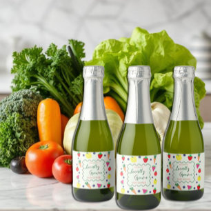 Locally Grown Farmer's Market Baby Shower Sparkling Wine Label
