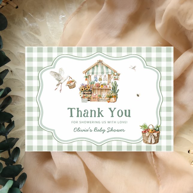 Locally Grown Farmers Market Baby Shower Thank You (Creator Uploaded)
