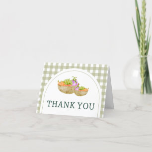 Locally Grown Farmers Market Baby Shower Thank You Card