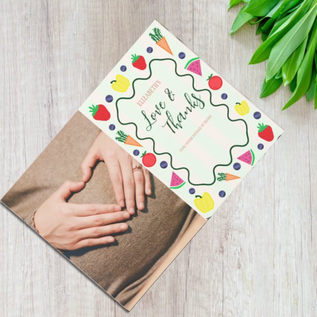 Locally Grown Farmer's Market Baby Shower Thank You Card (Creator Uploaded)