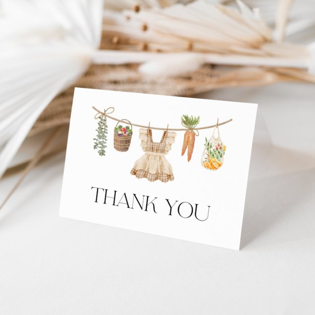 Locally Grown Farmers Market Baby Shower Thank You Card (Creator Uploaded)
