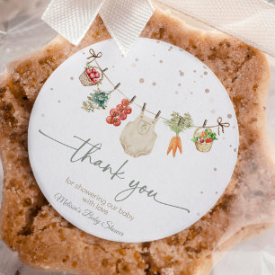 Locally Grown Farmers Market Baby Shower Thank You Classic Round Sticker