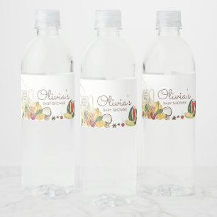 Locally Grown Farmers Market Baby Shower Water Bottle Label