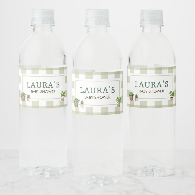 Locally Grown Farmers Market Baby Shower Water Bottle Label (Bottles)