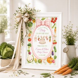 Locally Grown Farmer's Market Baby Shower Welcome Poster