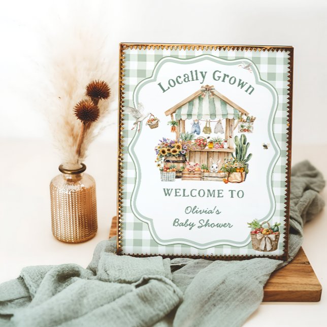 Locally Grown Farmers Market Baby Shower Welcome Poster (Creator Uploaded)