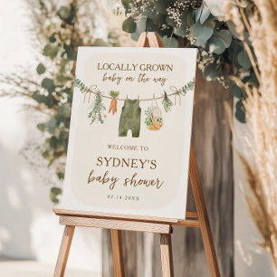 Locally Grown Farmer's Market Baby Shower Welcome  Poster