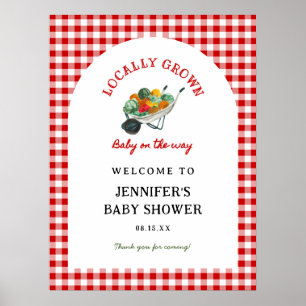 Locally Grown Farmer's Market Baby Shower Welcome Poster