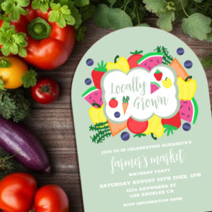 Locally Grown Farmer's Market Birthday Acrylic Invitations