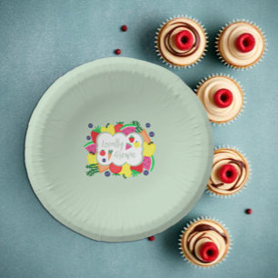 Locally Grown Farmer's Market Birthday Paper Plate
