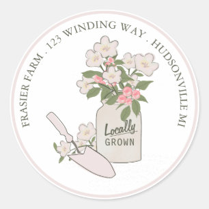 Locally Grown Farmers Market Blossoms Business Classic Round Sticker