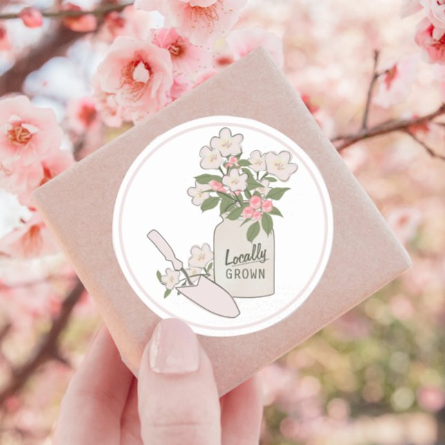 Locally Grown Farmers Market Blossoms  Classic Round Sticker (Creator Uploaded)
