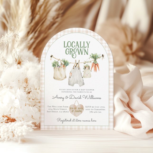 Locally Grown Farmers Market Boho Baby Shower Invitation (Creator Uploaded)