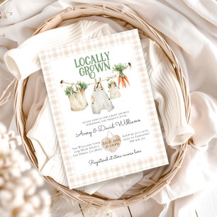 Locally Grown Farmers Market Boho Baby Shower Invitation