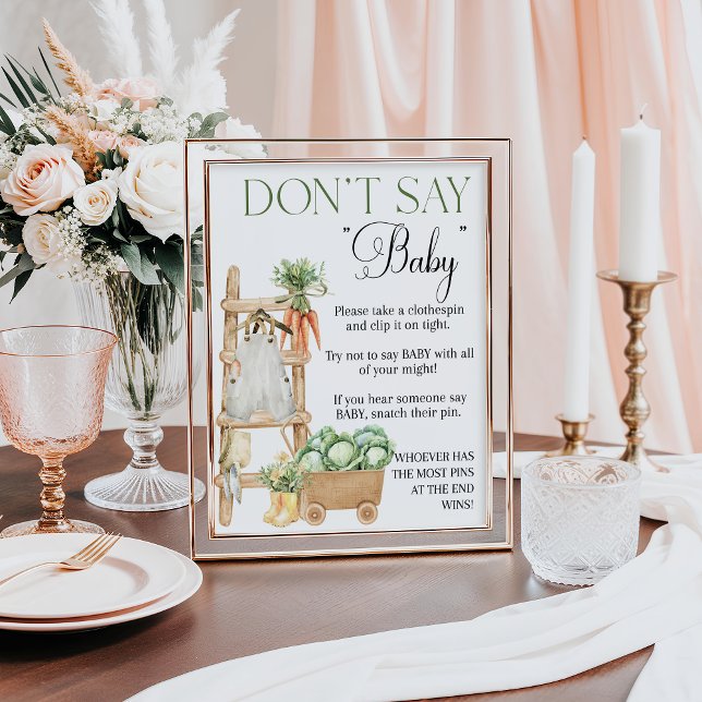 Locally Grown Farmers Market Boho Baby Shower Poster (Creator Uploaded)